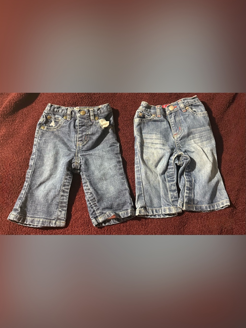 3-6 months Girls Pants Blue Jeans Snap Bottoms Baby Infant